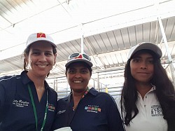 Katy, Anu, and Nila in team gear!